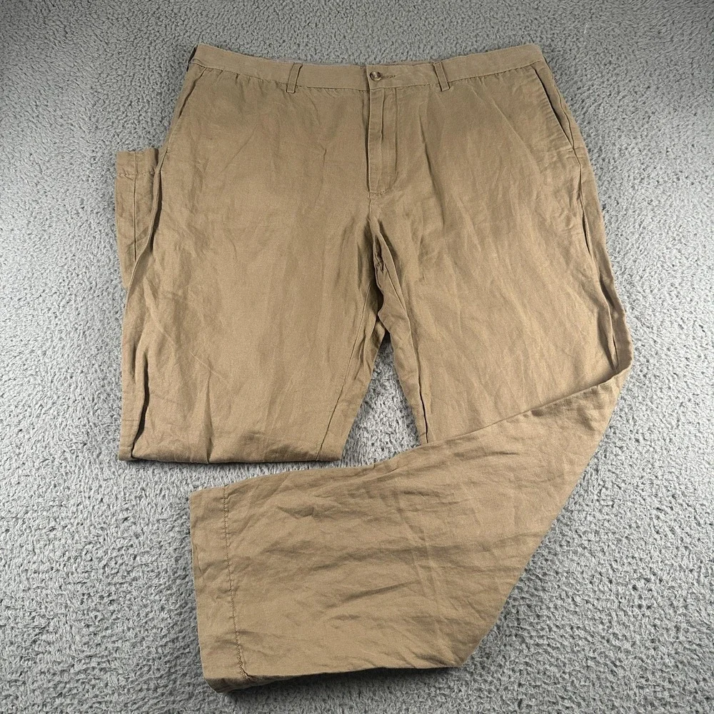 Polo Ralph Lauren Chino Pants Mens 38x32 Beige Straight Fit Linen Blend Casual